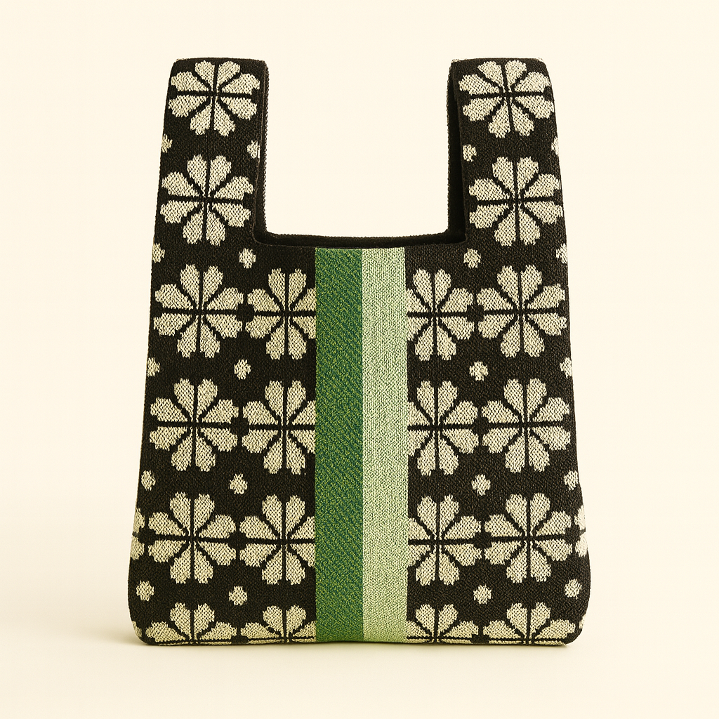 Floral Knitted -Tote Bag