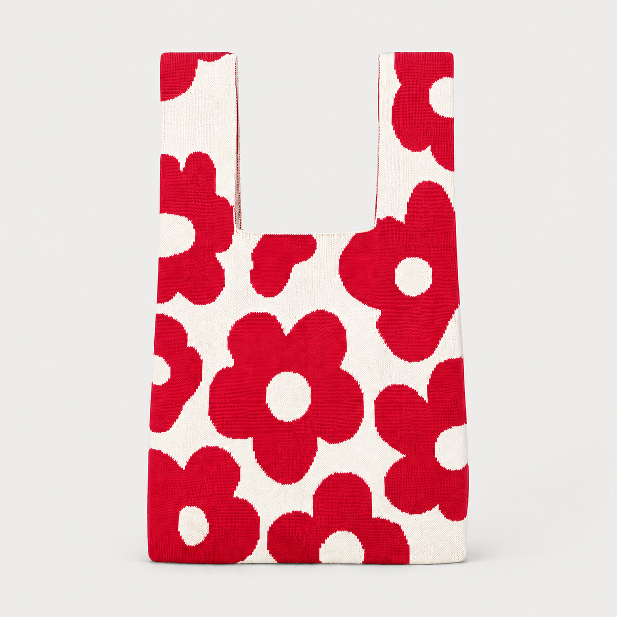 Retro Petal Floral Knitted Tote bag