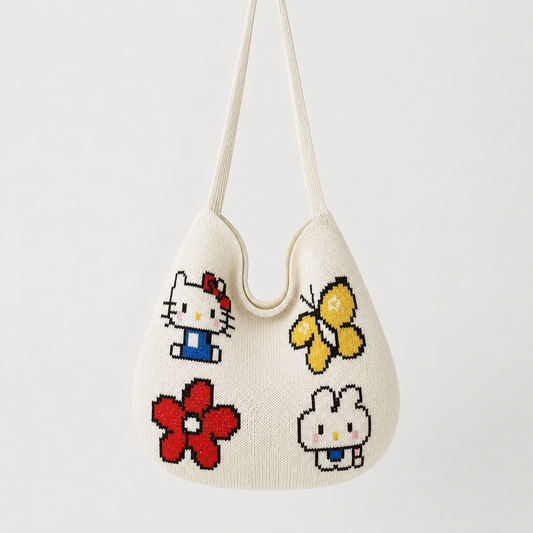 Whimsy Friends Knit Tote